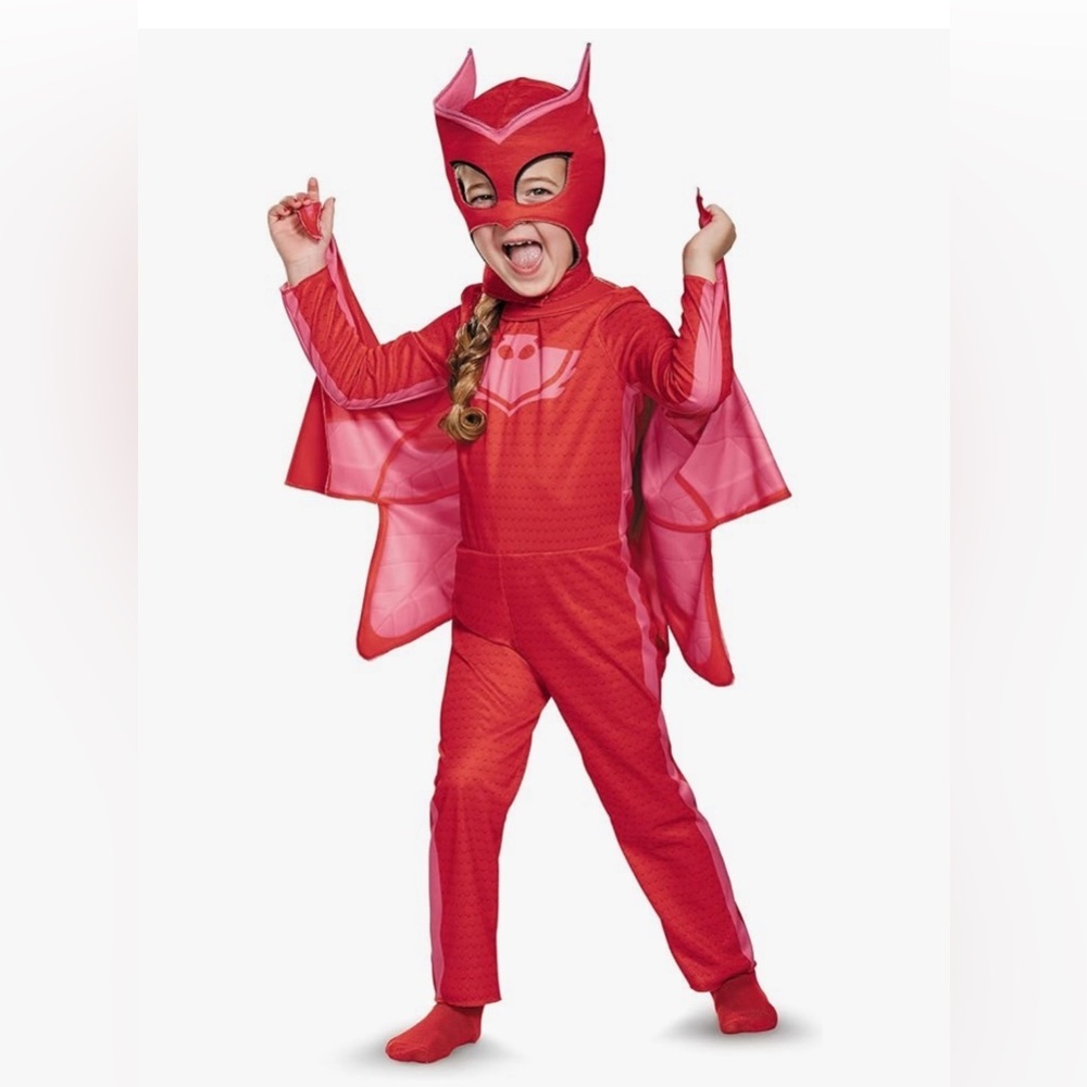 NEW PJ Masks Owlette Costume Size 2T with Cape / Wings and Face mask